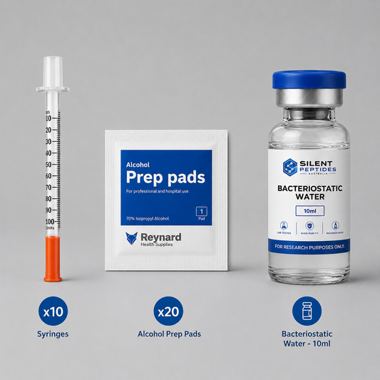 Peptide Starter Kit - 10 Syringes, 20 Prep Pads, 10ml Bac Water