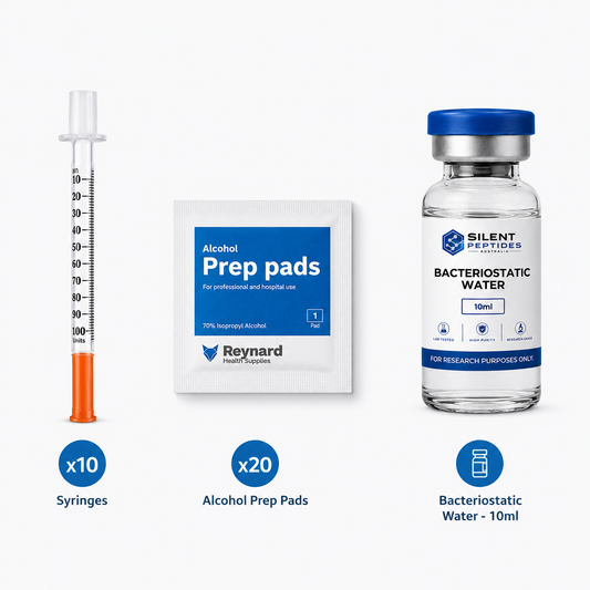 Peptide Starter Kit - 10 Syringes, 20 Prep Pads, 10ml Bac Water